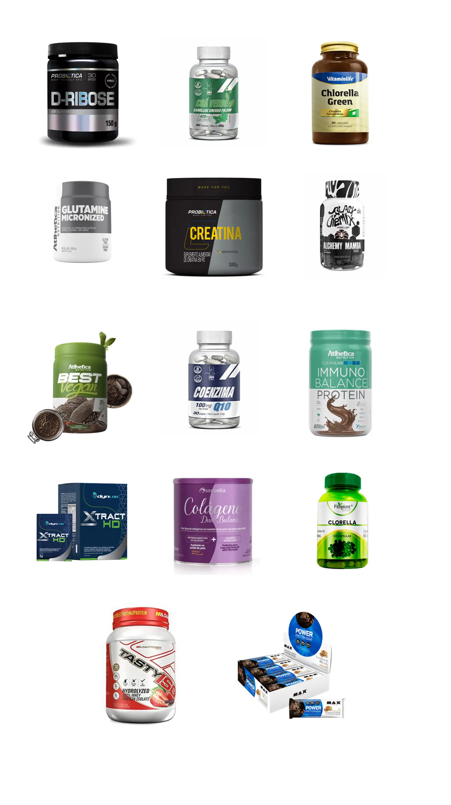 Vitrine de produtos FF Nutrition